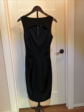 Cache KeyHole Front Black Sheath Dress - Sleek Evening Style